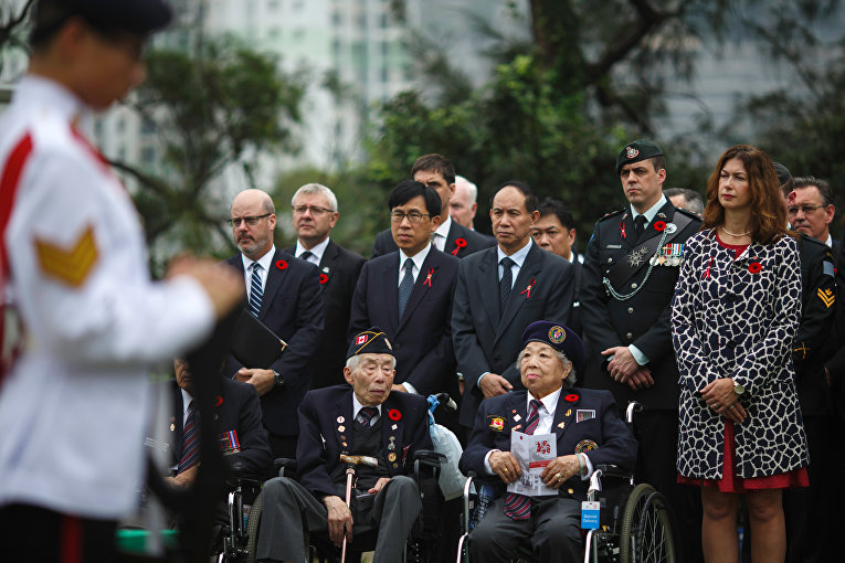 Ветераны Второй мировой войны вспоминают погибших в битве при Гонконге