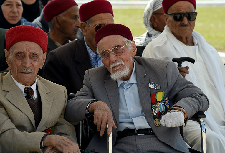 Тунисские ветераны, воевавшие с французской армией во Второй мировой войне