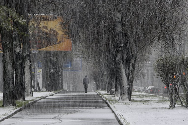 Майский снегопад в Москве