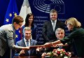 Торжественная церемония подписания решения ЕС о введении безвизового режима для граждан Украины