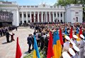 Президент Петр Порошенко прибыл в Одессу на открытие Стамбульского парка и Потемкинской лестницы.