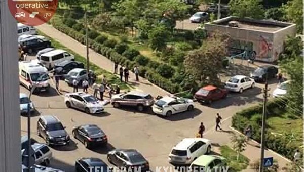 Место расстрела мужчины в Киеве, 30 мая 2017