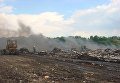 Пожар на мусорной свалке в Лубнах