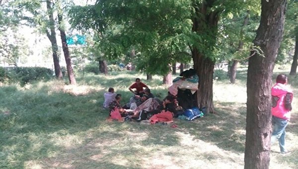 Цыганский табор возле Дома профсоюзов в Одессе