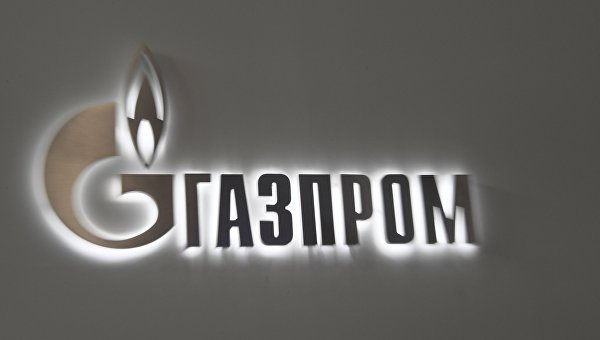 Логотип на павильоне компании Газпром