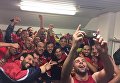 Футболисты сборной Мальты по футболу после победы над сборной Украины