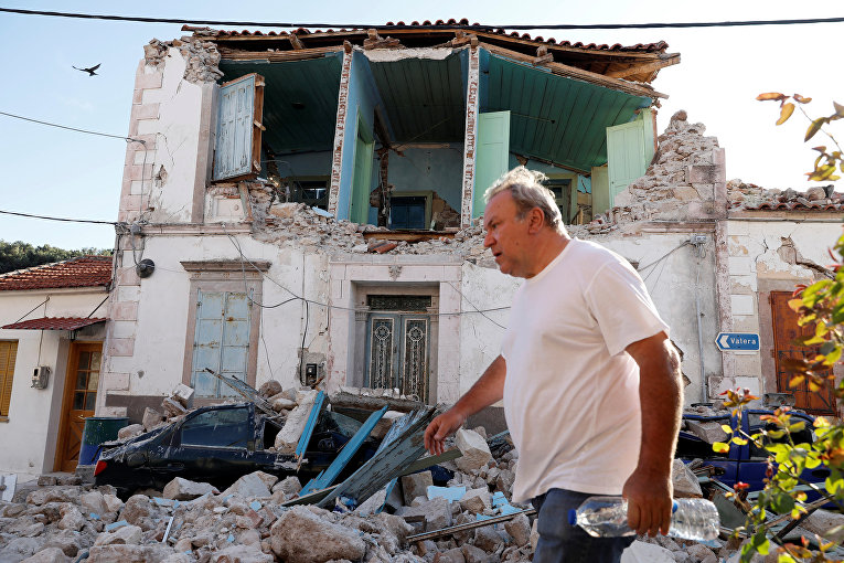 Последствия землетрясения на острове Лесбос, Греция