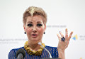 Оперная певица, экс-депутат Госдумы Мария Максакова во время пресс-конференции в Киев