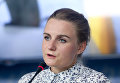Светлана Крюкова на пресс-конференции о давлении властей на издание Страна.ua. Архивное фото