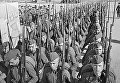 Мобилизация. Колонны бойцов движутся на фронт. Москва, 23 июня 1941 года