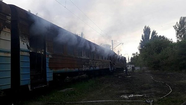 В Харьковском депо сгорело два вагона