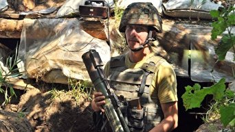 Украинские военные на передовой под Мариуполем