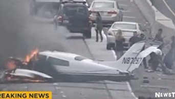 Крушение легкомоторного самолета в Калифорнии. Видео