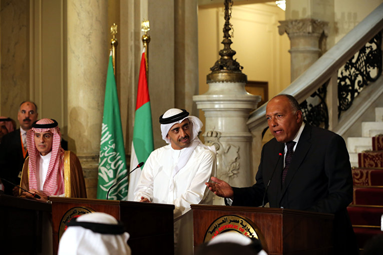 Совещание глав МИД Египта, Саудовской Аравии, ОАЭ и Бахрейна по кризису вокруг Катара прошло в Каире