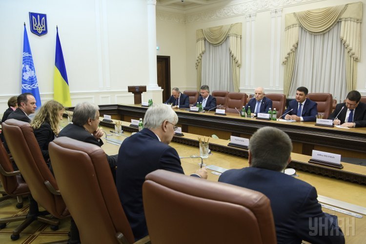 Встреча генсека ООН Антониу Гутерреша и премьера Украины Владимира Гройсмана