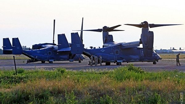 Уникальные конвертопланы Osprey морской пехоты США в Украине