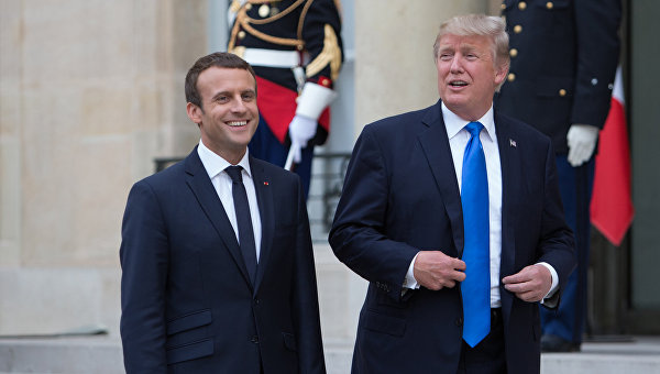 Президент США Дональд Трамп и президент Франции Эммануэль Макрон. Архивное фото