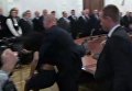 Полуобнаженная женщина выбежала во время встречи Лукашенко и Порошенко