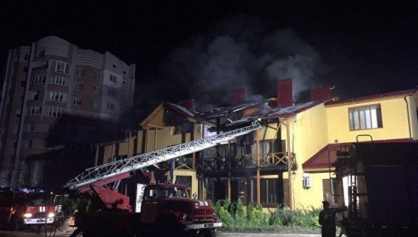 Пожар в гостинице в Луцке, 24 июля 2017