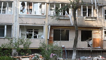 Последствия взрыва в жилом доме в Киеве