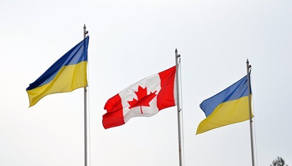 Флаги Канады и Украины