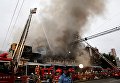 Пожар на рыбном рынке Цукидзи в Токио в Токио