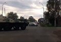 В России столкнулись легковой автомобиль и бронетранспортер