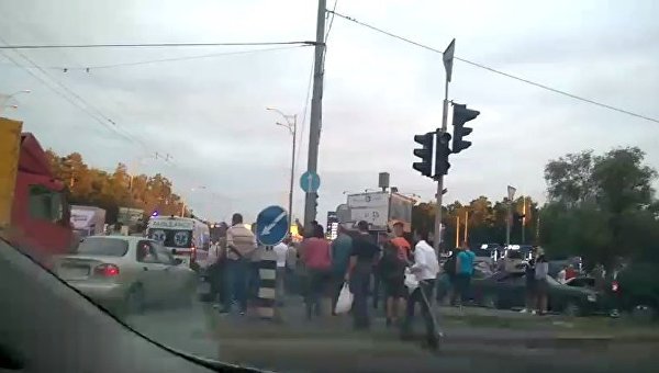 Противостояния на парковке в Киеве на улице Братиславской