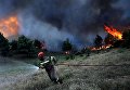 Лесные пожары в Греции недалеко от Афин.