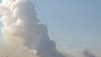 Пожар на складах Казенного завода в Донецке