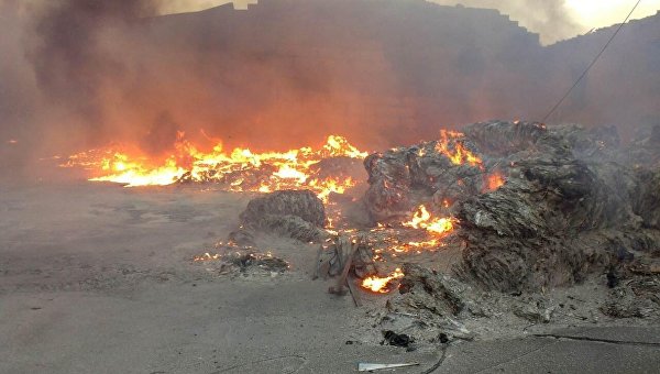 Пожар на территории предприятия в Днепре