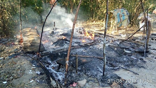 Пожар в цыганском таборе в Ивано-Франковске