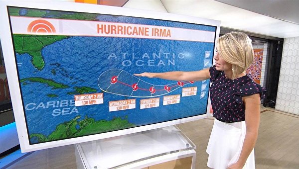 Приближение урагана Ирма