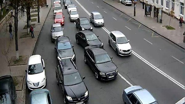 Пробки в правительственном квартале Киева