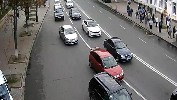 Пробки в правительственном квартале в Киеве