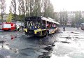 Пожар в троллейбусном депо в Киеве
