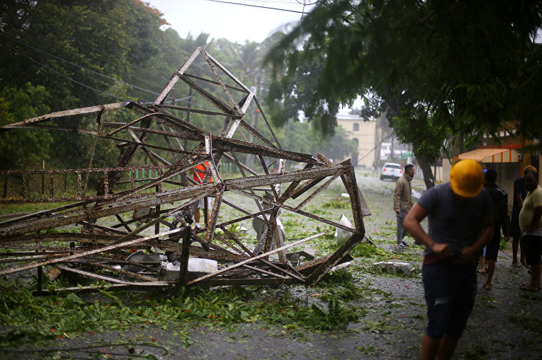 Последствия урагана Ирма на побережье Доминиканской Республики, в Пуэрто-Плата