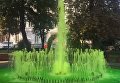 Вандалы окрасили воду в ярко-зеленый цвет в фонтанах Киева. Видео