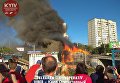 Пожар на рынке Колибрис в Киеве