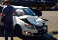 Тяжелый сейф упал на авто в Киеве