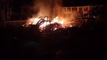 Пожар в муниципальном детском лагере в Одессе. Видео