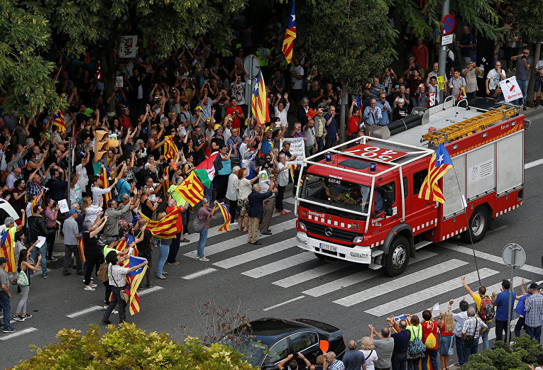 Митинги в Барселоне из-за каталонского референдума.