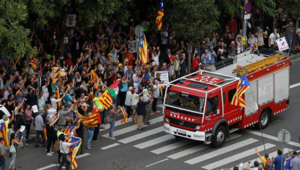 Митинги в Барселоне из-за каталонского референдума.