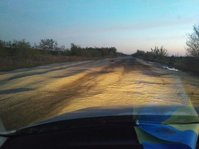 Дорога, на которой произошло ДТП с участием Надежды и Веры Савченко, 26 сентября 2017