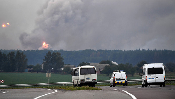 Пожар и взрывы на арсенале в Калиновке. Эвакуация населения