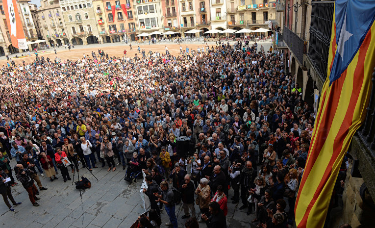 Протесты против запрета референдума в Каталонии