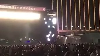 Момент стрельбы во время концерта в Лас-Вегасе