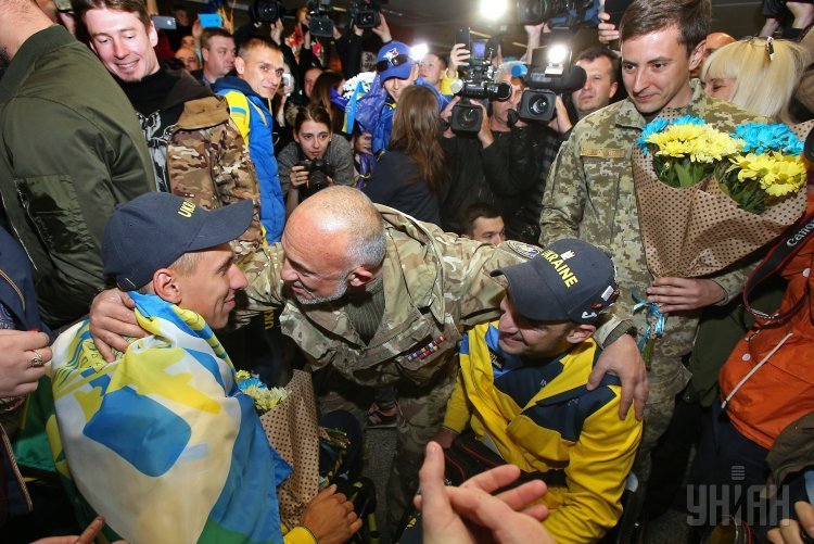Национальная сборная Украины Игры Непокоренных прибыла из Торонто (Канада) в аэропорт Борисполь