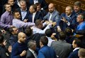 Потасовка между депутатами во время голосования законопроекта о реинтеграции Донбасса