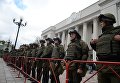 Ситуация под Верховной Радой в день голосования законопроекта о восстановлении суверенитета над оккупированным Донбассом